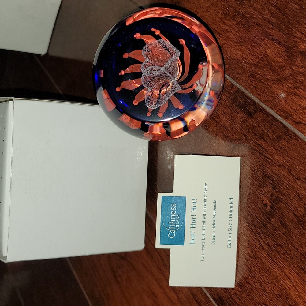 Caithness Glass Paperweight, Hot, Hit, Hot